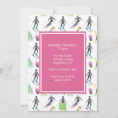 Wasserfarbe Skifahren Party Einladung (Rückseite)