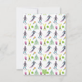 Wasserfarbe Skifahren Personalisiert Dankeskarte (Rückseite)