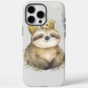 Wasserfarbe Sloth Moon Crown iPhone 16 Pro Max Hülle