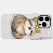 Wasserfarbe Sloth Moon Crown Case-Mate iPhone Hülle (Rückseite (Horizontal))