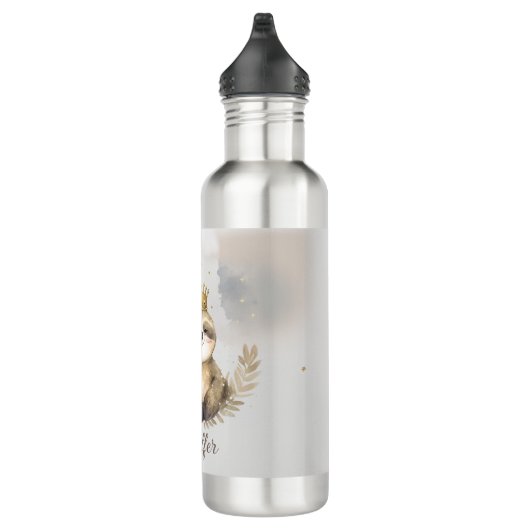 Wasserfarbe Sloth Moon Crown Edelstahlflasche (Rechts)
