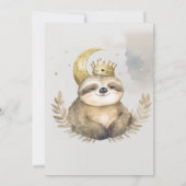 Wasserfarbe Sloth Moon Crown Einladung (Rückseite)