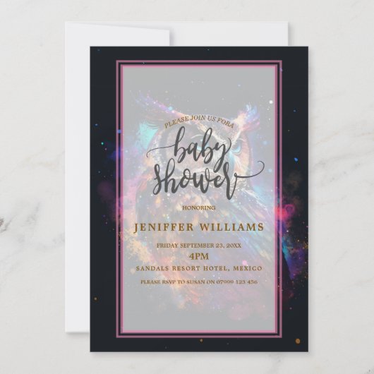 Wasserfarbe Sloth Moon Crown Einladung (Vorderseite)