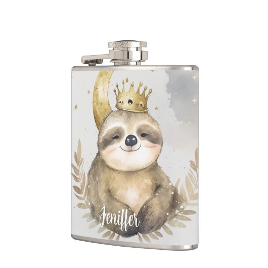 Wasserfarbe Sloth Moon Crown Flachmann (Links)