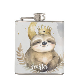 Wasserfarbe Sloth Moon Crown Flachmann