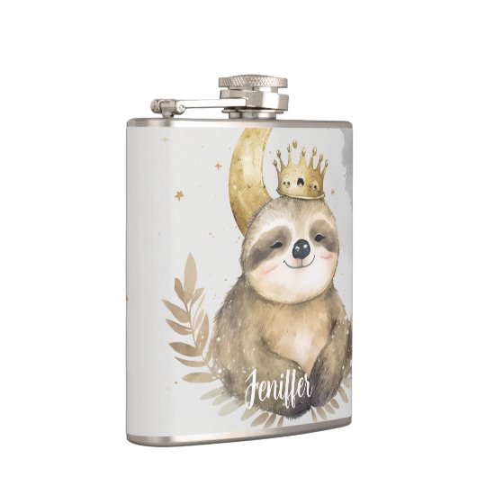 Wasserfarbe Sloth Moon Crown Flachmann (Rechts)