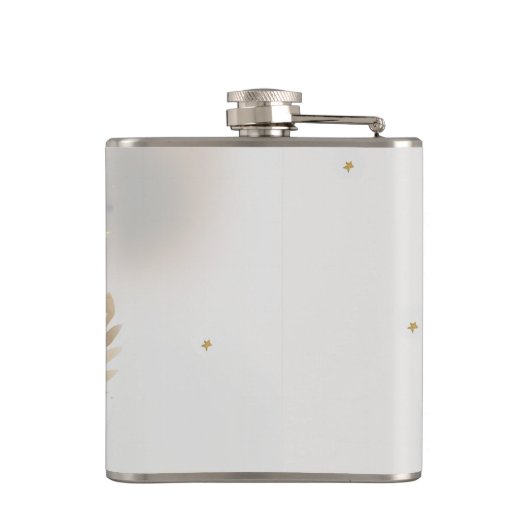 Wasserfarbe Sloth Moon Crown Flachmann (Rückseite)