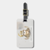 Wasserfarbe Sloth Moon Crown Gepäckanhänger (Vorderseite vertikal)