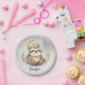 Wasserfarbe Sloth Moon Crown Pappteller (Party)