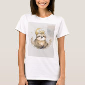 Wasserfarbe Sloth Moon Crown T-Shirt (Vorderseite)