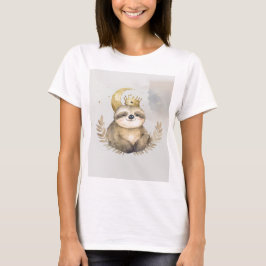 Wasserfarbe Sloth Moon Crown T-Shirt