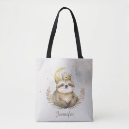 Wasserfarbe Sloth Moon Crown Tasche