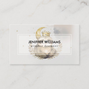 Wasserfarbe Sloth Moon Crown Visitenkarte