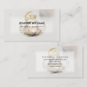 Wasserfarbe Sloth Moon Crown Visitenkarte (Vorne/Hinten)