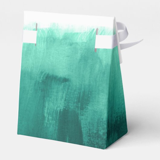 Wasserfarbe Smaragdgrün waschen Hochzeit danke Geschenkschachtel (Rückseite)