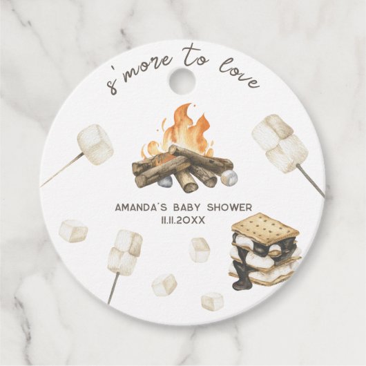 Wasserfarbe S'more Babydusche Geschenkanhänger (Vorderseite)