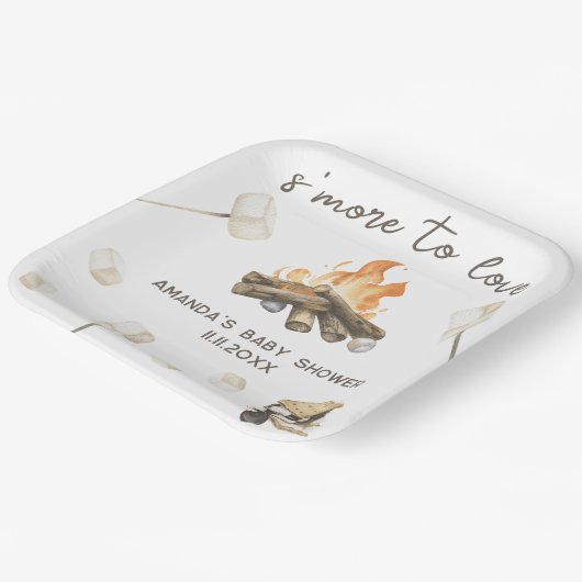 Wasserfarbe S'more Babydusche Pappteller (Gewinkelt)