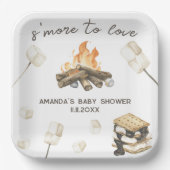 Wasserfarbe S'more Babydusche Pappteller (Vorderseite)