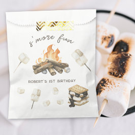 Wasserfarbe S'more Campfire 1. Geburtstag Geschenktütchen