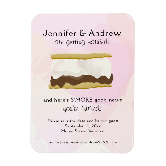 Wasserfarbe S'mores Pink Magnet (Vertikal)