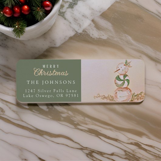 Wasserfarbe Snowman Frohe Weihnachtsfeier Rücksend