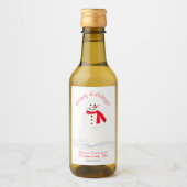 Wasserfarbe Snowman Happy Holidays Mini Weihnachte Weinetikett (Vorderseite)