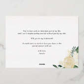 Wasserfarbe Soft Elfenbein Blume meine Bridesmaid Folieneinladung (Rückseite)
