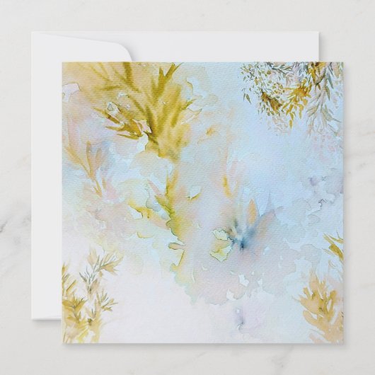 Wasserfarbe Soft Himmlische Blätter Kinderdusche Einladung (Rückseite)