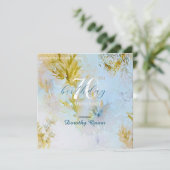 Wasserfarbe Soft Himmlische Blätter Überraschung G Einladung (Stehend Vorderseite)