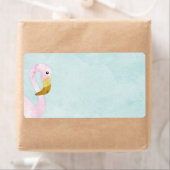 Wasserfarbe Solo Rosa Flamingo am Strand (Insitu)