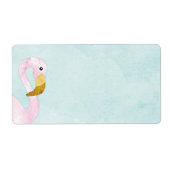 Wasserfarbe Solo Rosa Flamingo am Strand (Vorne)