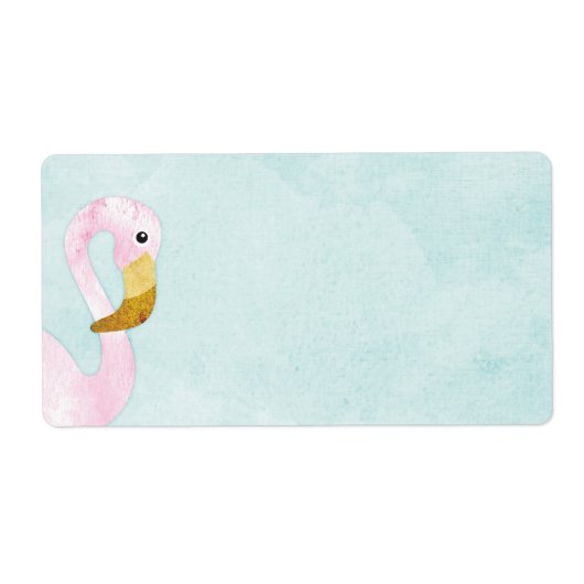 Wasserfarbe Solo Rosa Flamingo am Strand (Vorne)