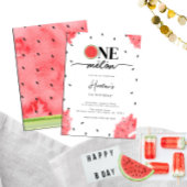 Wasserfarbe Sommer eins im Melon Rote Wassermelone Einladung