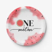 Wasserfarbe Sommer eins im Melon Rote Wassermelone Pappteller (Vorderseite)
