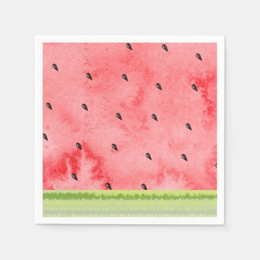 Wasserfarbe Sommer eins im Melon Rote Wassermelone Serviette (Vorderseite)