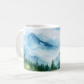 Wasserfarbe Sommergebirge Landschaft Kaffeetasse (Vorderseite Links)