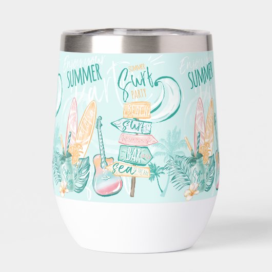 Wasserfarbe Sommersurf Party (Rückseite)