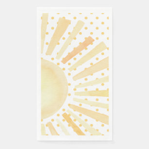 Wasserfarbe Sonne Orange Gelbe Polka Dosen Sommer Serviette