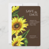 Wasserfarbe Sonnenblume Braun Polterabend Save The Date (Vorderseite)