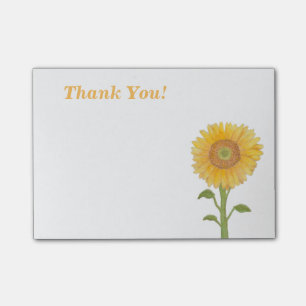 Wasserfarbe-Sonnenblume danken Ihnen Post-it Klebezettel