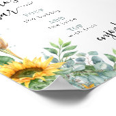 Wasserfarbe Sonnenblume Mimosa Bar Zeichen Poster (Ecke)