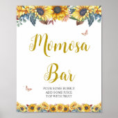 Wasserfarbe Sonnenblume Momosa Bar Sign Poster (Vorne)