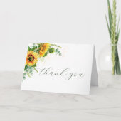Wasserfarbe Sonnenblume Rustikale Hochzeit Danke K (Vorderseite)