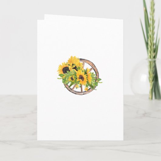 Wasserfarbe Sonnenblume Rustikaler Western Quincea Einladung (Rückseite)