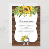 Wasserfarbe Sonnenblume Rustikaler Western Quincea Magneteinladung (Vorderseite)