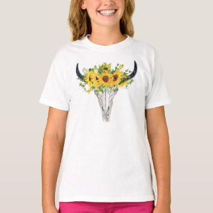 Wasserfarbe Sonnenblume Rustikaler Western T-Shirt