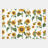 Wasserfarbe Sonnenblumen Botanische Blattpflanzen Geschenkpapier Set (Vorderseite 2)