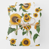Wasserfarbe Sonnenblumen Botanische Blattpflanzen Geschenkpapier Set (Beispiel)