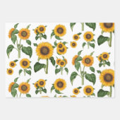 Wasserfarbe Sonnenblumen Botanische Blattpflanzen Geschenkpapier Set (Vorderseite)