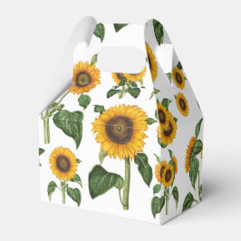 Wasserfarbe Sonnenblumen Botanische Blattpflanzen Geschenkschachtel